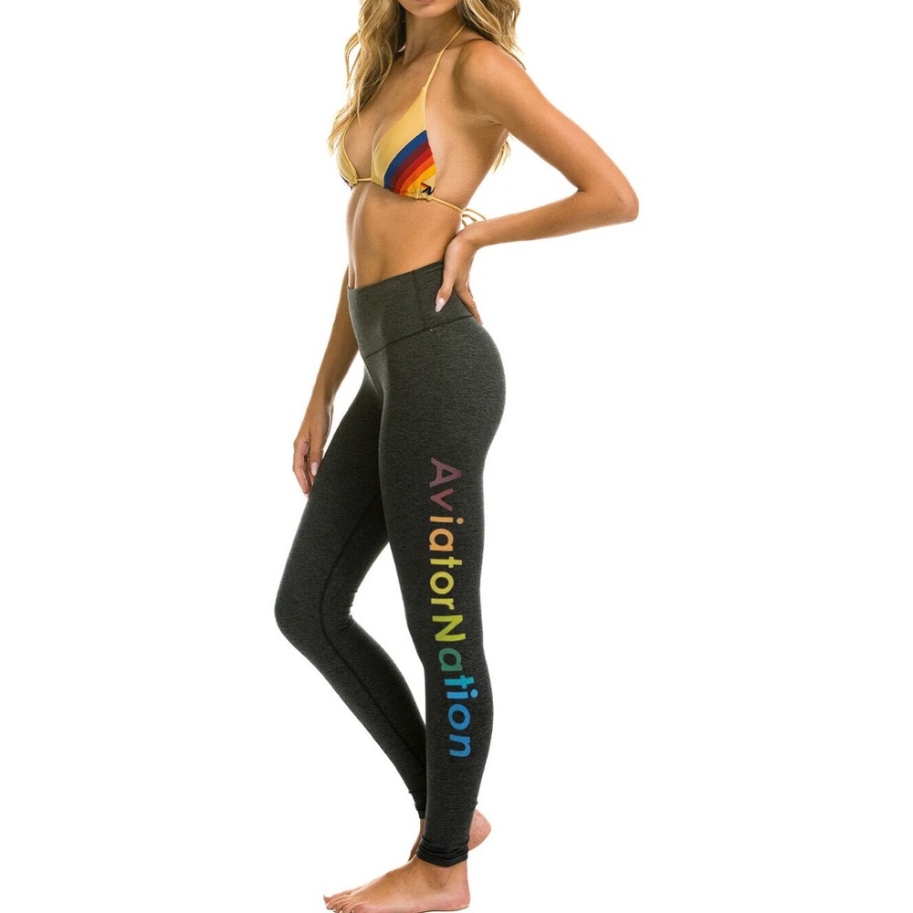AVIATOR NATION High Rise Charcoal Leggings